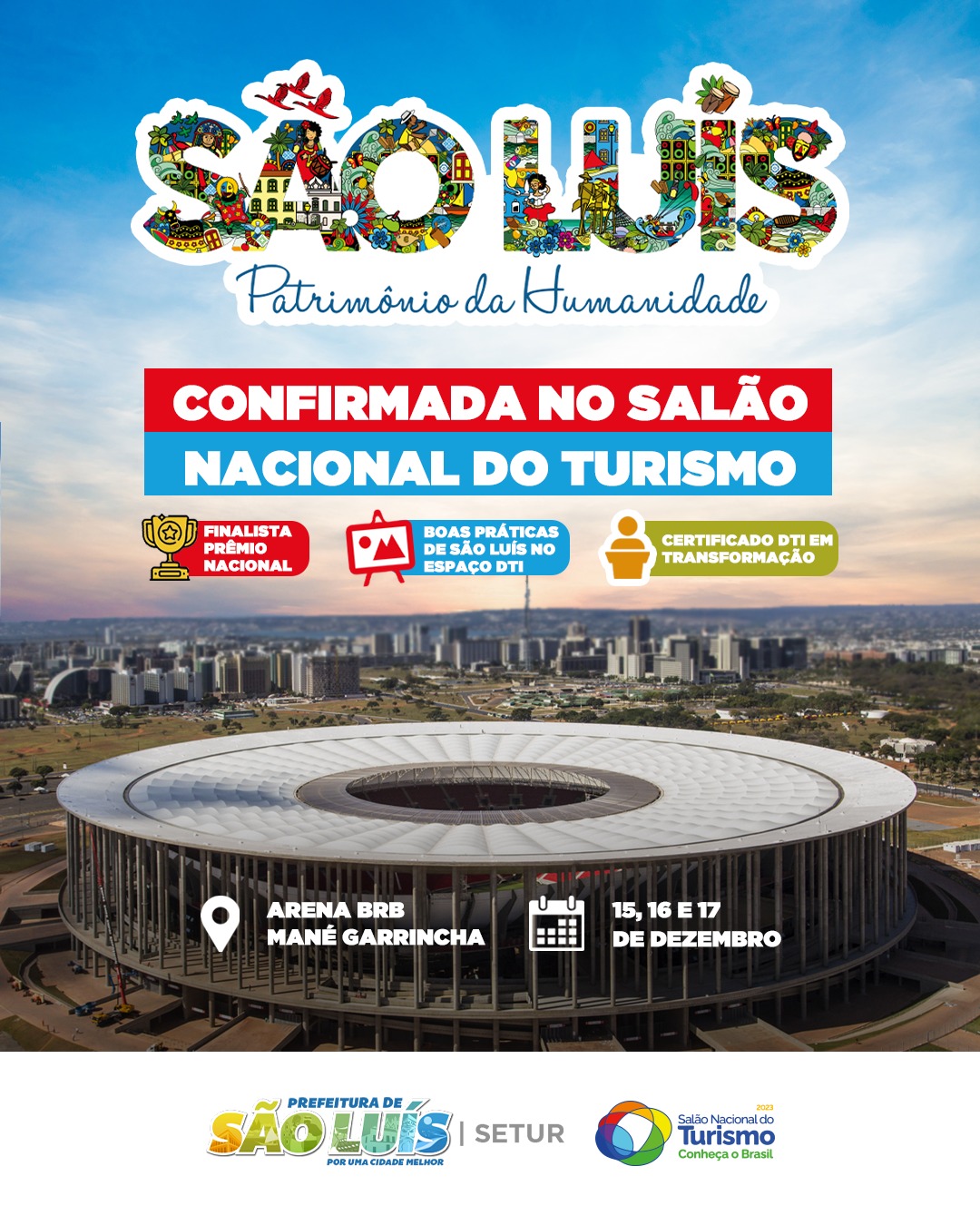 Prefeitura de São Luís participará do Salão Nacional do Turismo como finalista de premiação que reconhece valorização do patrimônio cultural