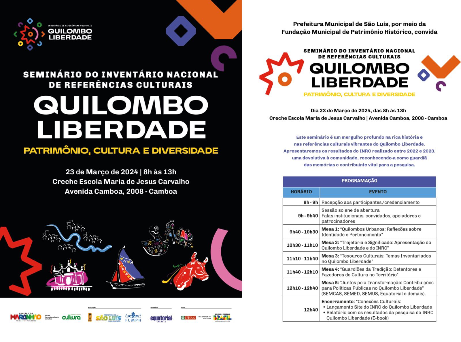 Prefeitura de São Luís promove seminário para celebrar o patrimônio cultural do Quilombo Urbano Liberdade