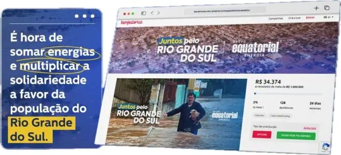 Grupo Equatorial Energia lança campanha em parceria com a CUFA para arrecadar 1 milhão de reais para o Rio Grande do Sul