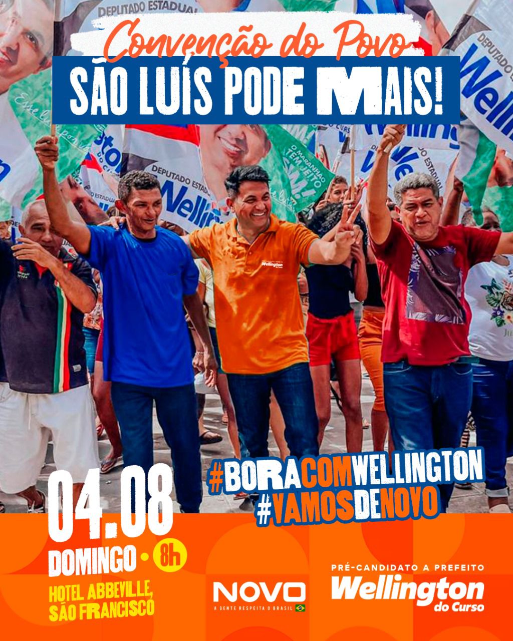 Wellington do Curso confirma local de convenção para candidatura a prefeito de São Luís
