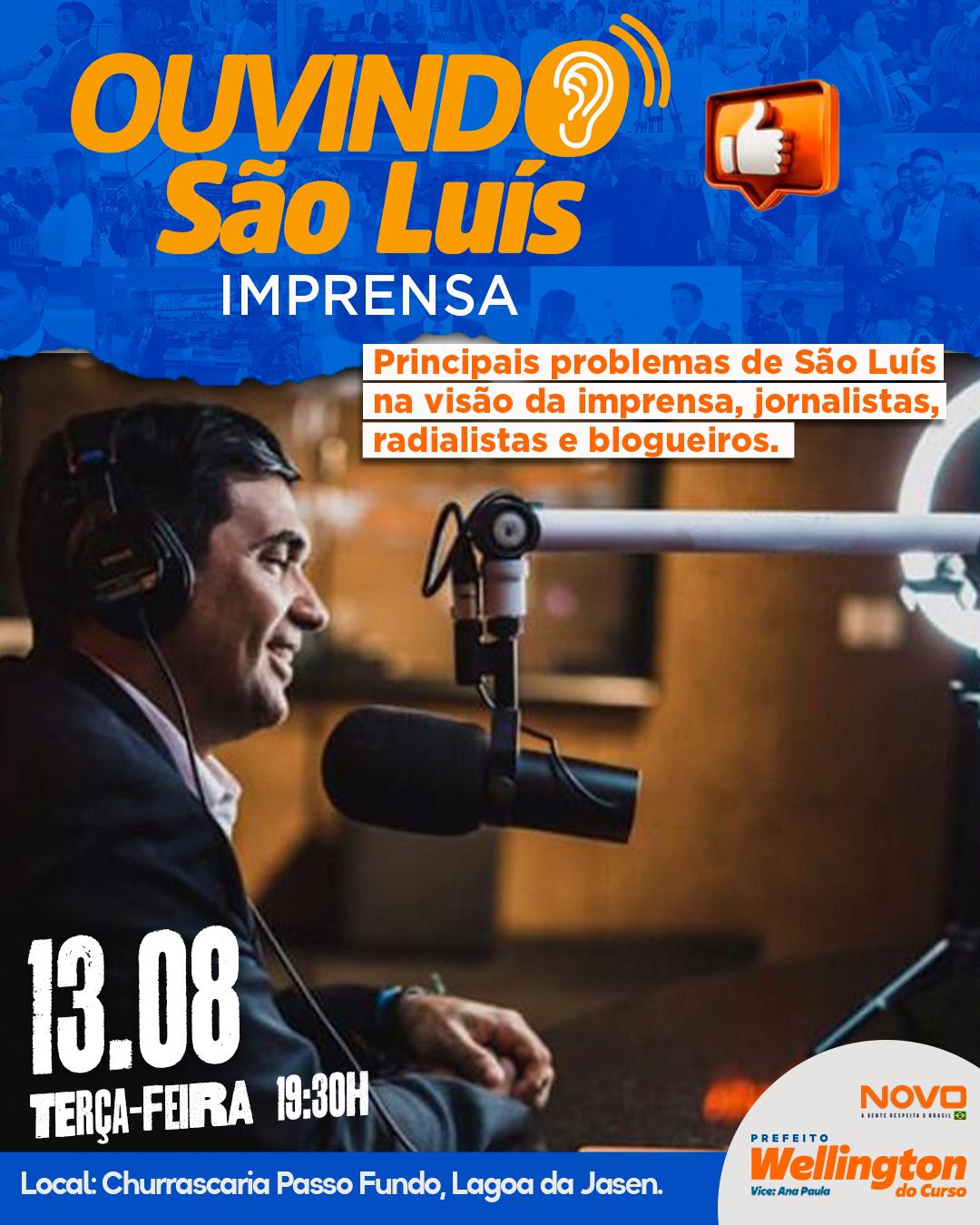 Welington do Curso convida imprensa para edição especial do “Ouvindo São Luís”